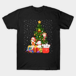 Christmas Tree Cats Santa Clause T-Shirt